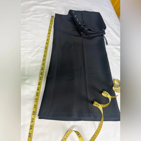 TOPSHOP Black lace front wide leg crop pants size 6 - Picture 13 of 13